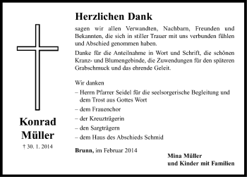 Traueranzeige von Konrad Müller von Neustadt/ Scheinfeld/ Uffenheim