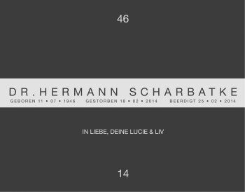 Traueranzeige von Herrmann Scharbatke von Neustadt/ Scheinfeld/ Uffenheim