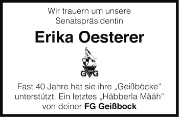 Traueranzeige von Erika Oesterer von Neustadt/ Scheinfeld/ Uffenheim