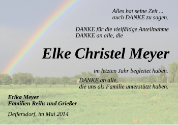 Traueranzeige von Elke Christel Meyer von Dinkelsbühl/ Feuchtwangen