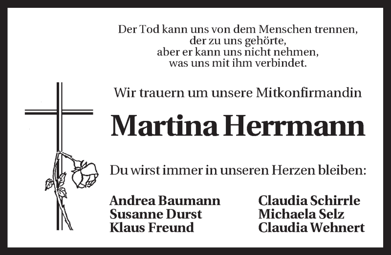  Traueranzeige für Martina Herrmann vom 28.07.2014 aus Dinkelsbühl/ Feuchtwangen