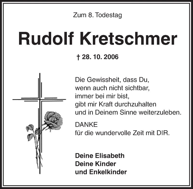  Traueranzeige für Rudolf Kretschmer vom 28.10.2014 aus Ansbach