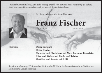 Traueranzeige von Franz Fischer von Ansbach