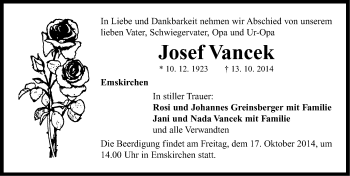 Traueranzeige von Josef Vancek von Neustadt/ Scheinfeld/ Uffenheim