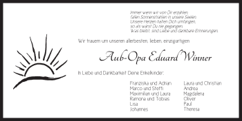 Traueranzeige von Eduard Winner von Ansbach