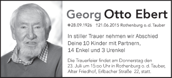 Traueranzeige von Georg Otto Ebert von Ansbach