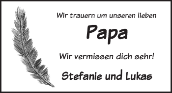 Traueranzeige von Papa  von Dinkelsbühl/ Feuchtwangen