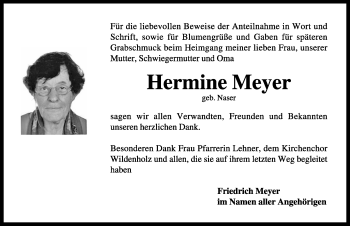 Traueranzeige von Hermine Meyer von Dinkelsbühl/ Feuchtwangen