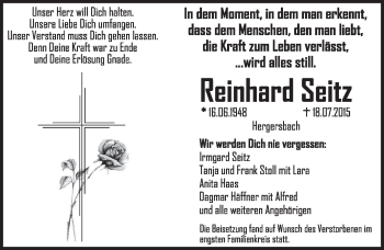 Traueranzeige von Reinhard Seitz von Ansbach