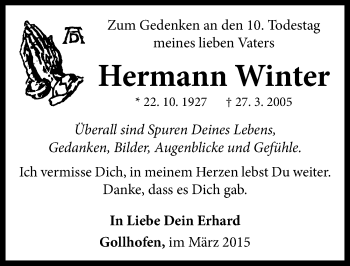 Traueranzeige von Hermann Winter von Neustadt/ Scheinfeld/ Uffenheim