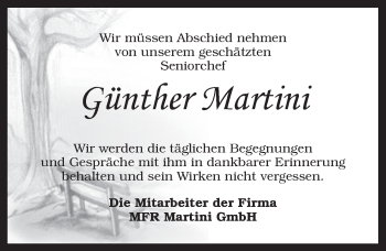 Traueranzeige von Günther Martini von Ansbach