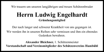 Traueranzeige von Ludwig Engelhardt von Neustadt/ Scheinfeld/ Uffenheim