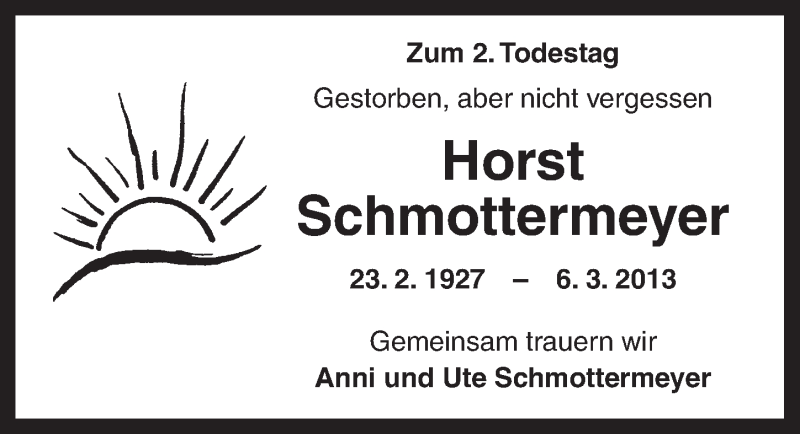  Traueranzeige für Horst Schmottermeyer vom 06.03.2015 aus Ansbach