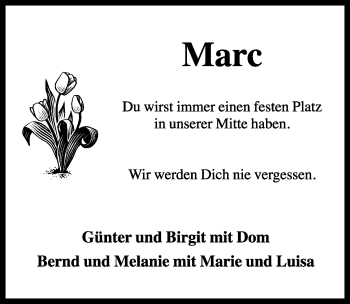 Traueranzeige von Marc  von Rothenburg