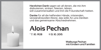 Traueranzeige von Alois Pechan von Dinkelsbühl/ Feuchtwangen