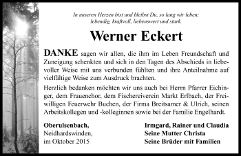 Traueranzeige von Werner Eckert von Neustadt/ Scheinfeld/ Uffenheim