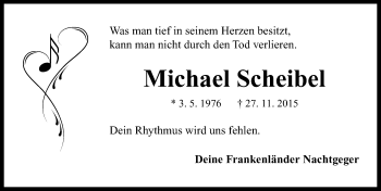 Traueranzeige von Michael Scheibel von Neustadt/ Scheinfeld/ Uffenheim