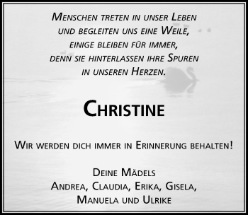 Traueranzeige von Christine  von Neustadt/ Scheinfeld/ Uffenheim