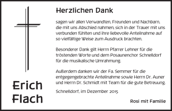 Traueranzeige von Erich Flach von Dinkelsbühl/ Feuchtwangen