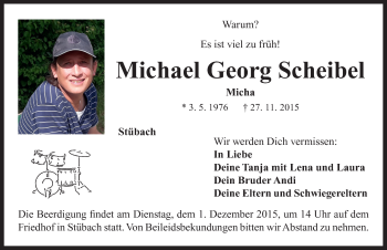 Traueranzeige von Michael Georg Scheibel von Neustadt/ Scheinfeld/ Uffenheim