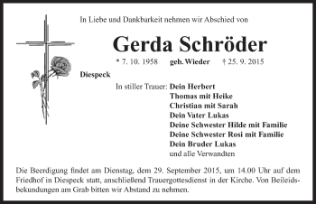 Traueranzeige von Gerda Schröder von Neustadt/ Scheinfeld/ Uffenheim