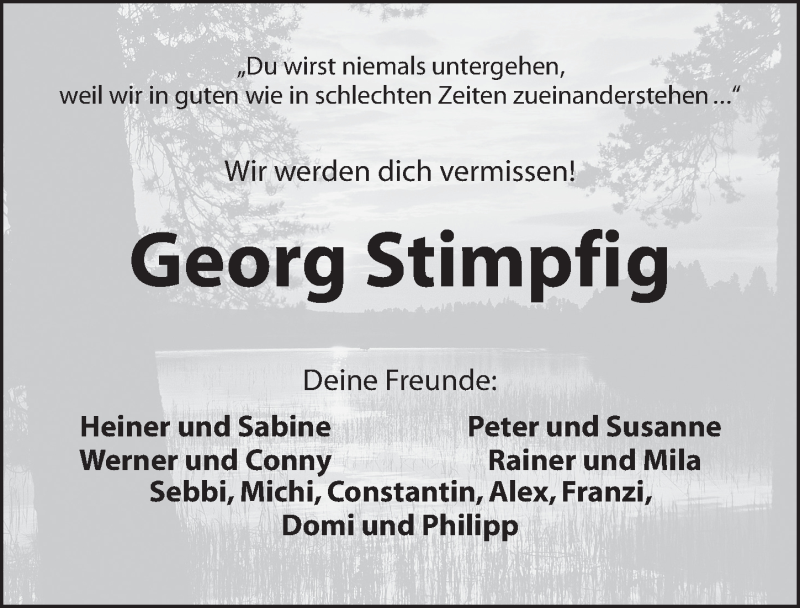  Traueranzeige für Georg Stimpfig vom 10.11.2016 aus Dinkelsbühl/ Feuchtwangen