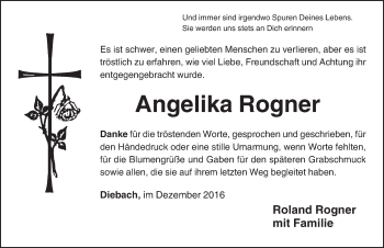 Traueranzeige von Angelika Rogner von Rothenburg