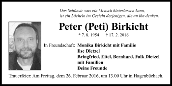 Traueranzeige von Peter Birkicht von Neustadt/ Scheinfeld/ Uffenheim