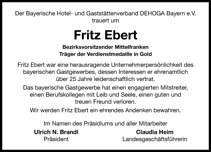  Traueranzeige für Fritz Ebert vom 19.02.2016 aus Neustadt/ Scheinfeld/ Uffenheim