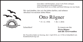 Traueranzeige von Otto Rögner von Dinkelsbühl/ Feuchtwangen