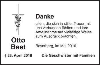 Traueranzeige von Otto Bast von Dinkelsbühl/ Feuchtwangen