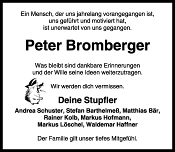 Traueranzeige von Peter Bromberger von Rothenburg