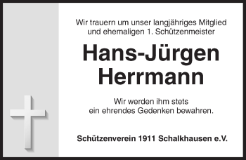 Traueranzeige von Hans-Jürgen Herrmann von Ansbach