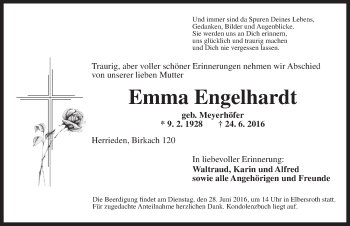 Traueranzeige von Emma Engelhardt von Dinkelsbühl/ Feuchtwangen
