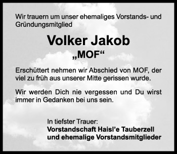 Traueranzeige von Volker Jakob von Rothenburg