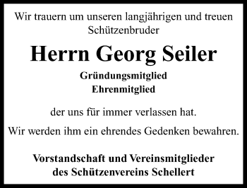 Traueranzeige von Georg Seiler von Neustadt/ Scheinfeld/ Uffenheim