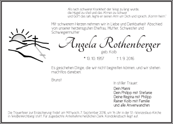 Traueranzeige von Angela Rothenberger von Gesamtausgabe