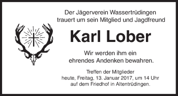 Traueranzeige von Karl Lober von Dinkelsbühl/ Feuchtwangen