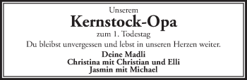 Traueranzeige von Kernstock-Opa  von Ansbach
