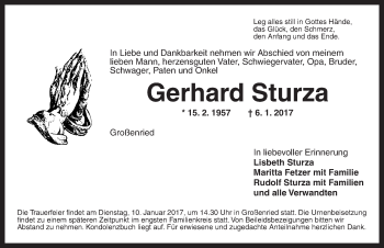 Traueranzeige von Gerhard Sturza von Dinkelsbühl/ Feuchtwangen