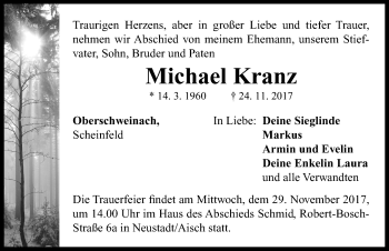 Traueranzeige von Michael Kranz von Neustadt/ Scheinfeld/ Uffenheim