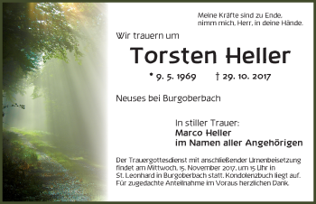 Traueranzeige von Torsten Heller von Ansbach