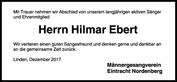 Traueranzeige von Hilmar Ebert von Rothenburg