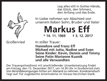 Traueranzeige von Markus Eff von Dinkelsbühl/ Feuchtwangen