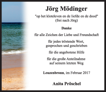 Traueranzeige von Jörg Mödinger von Rothenburg