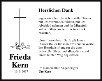 Traueranzeige von Frieda Kern von Neustadt/ Scheinfeld/ Uffenheim