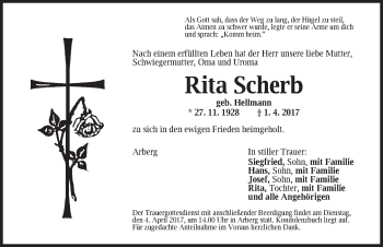 Traueranzeige von Rita Scherb von Dinkelsbühl/ Feuchtwangen