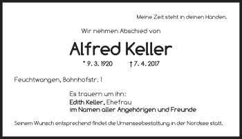 Traueranzeige von Alfred Keller von Dinkelsbühl/ Feuchtwangen