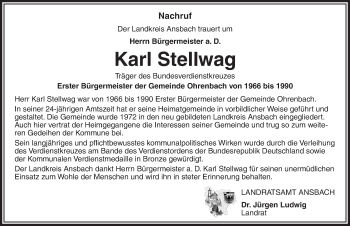 Traueranzeige von Karl Stellwag von Gesamtausgabe