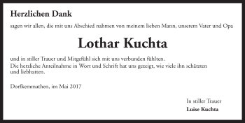 Traueranzeige von Lothar Kuchta von Dinkelsbühl/ Feuchtwangen